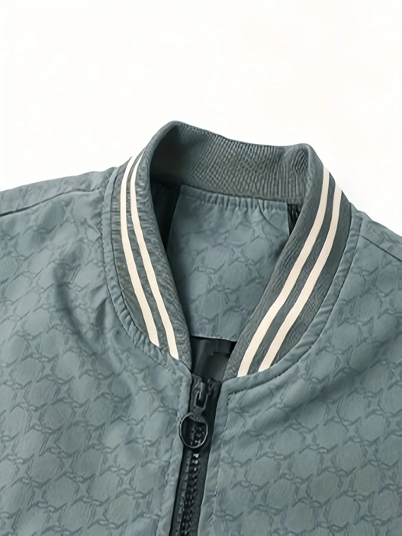 Men's Casual Color Block Bomber Jacket, Chic Baseball Collar Jacket