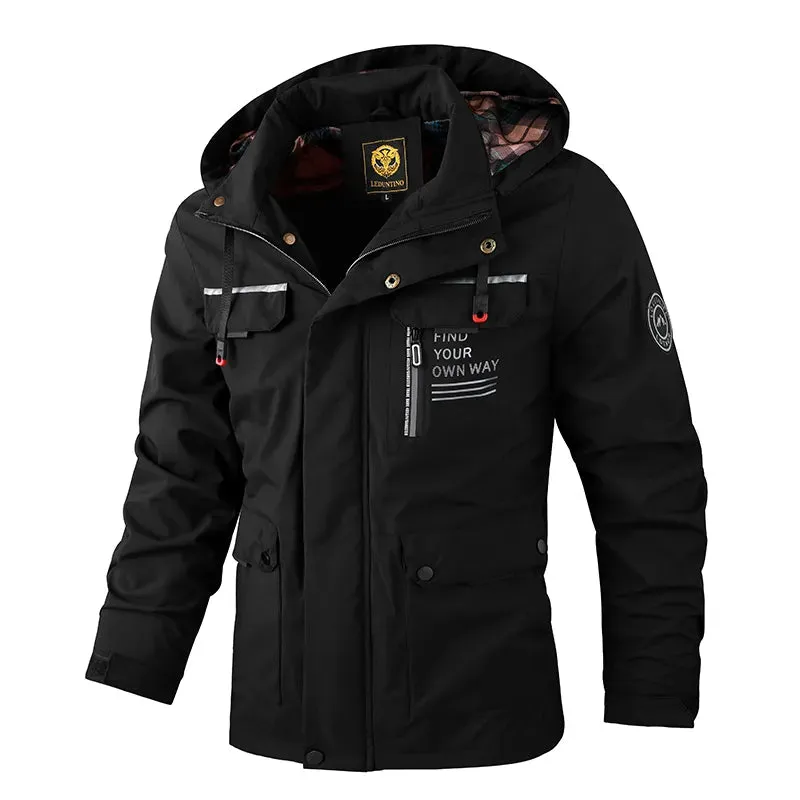 Men's Casual Windbreaker Hooded Jacket