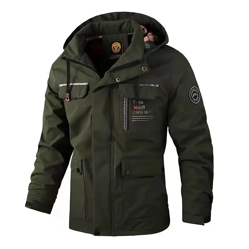 Men's Casual Windbreaker Hooded Jacket