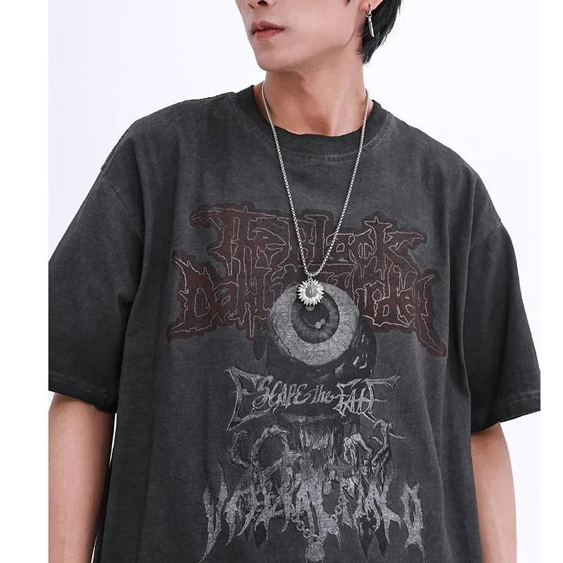 Men's Evil Eye Print Harajuku T-Shirt