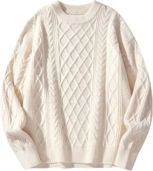 Men's Graphic Oversized Sweater Unisex Knit Aesthetic Sweaters Streetwear Casual Tunic Pullover Jumper
