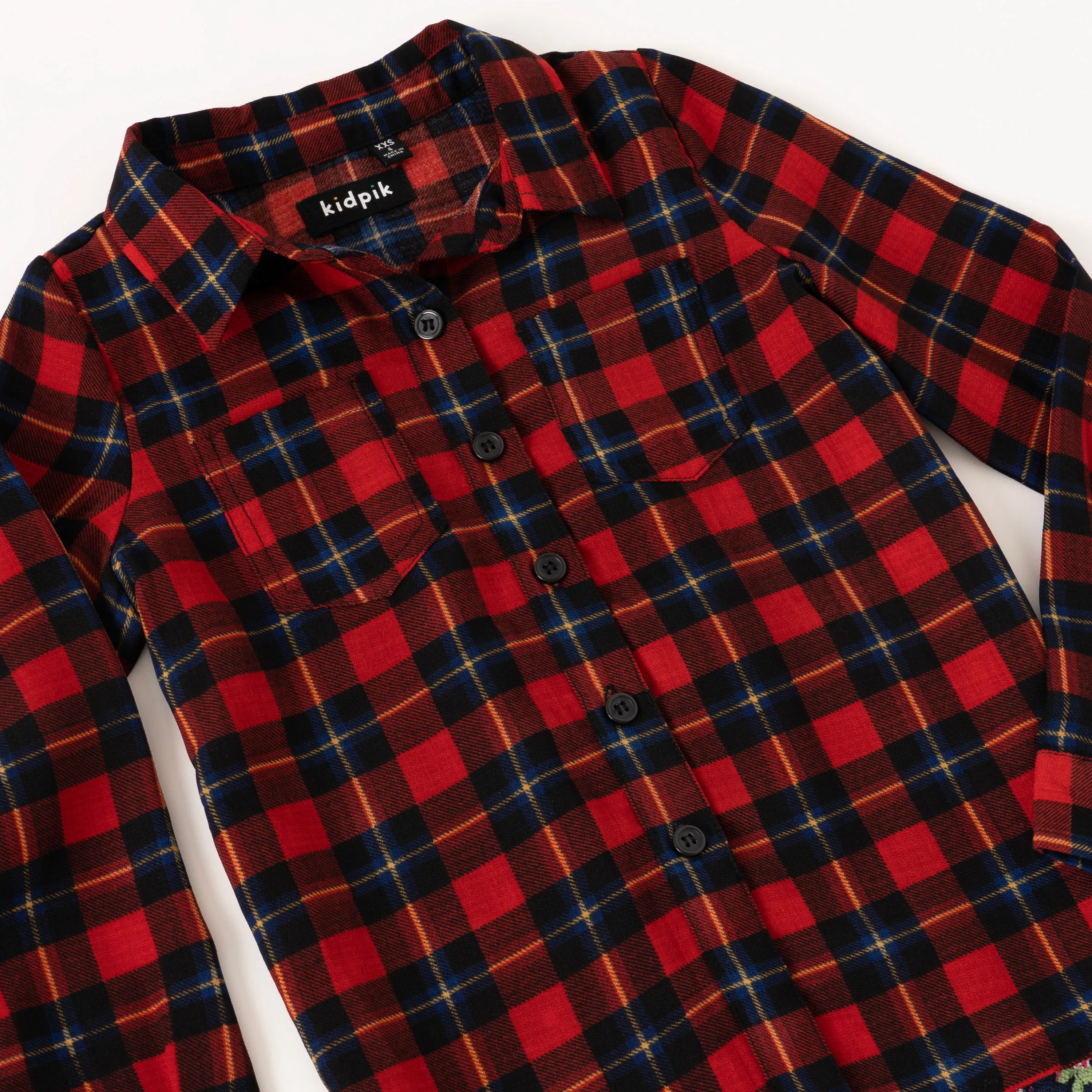 Mixed Plaid Floral Shirt