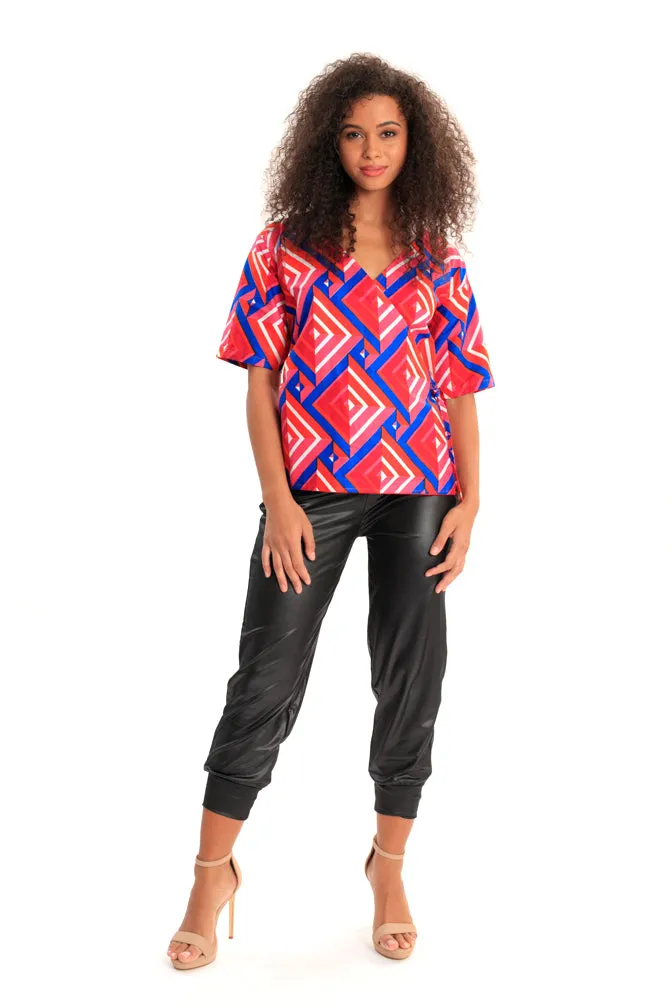 My Style Endures African Print Wrap Top