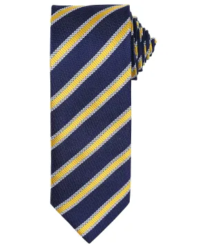 Navy/Gold - Waffle stripe tie