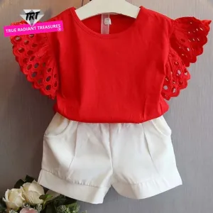 New Summer Hollow Sleeve Tops & Shorts