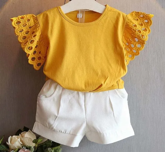 New Summer Hollow Sleeve Tops & Shorts