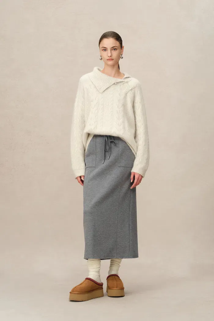 Nicole Sweatpants Skirt in Brushed Cotton Knit