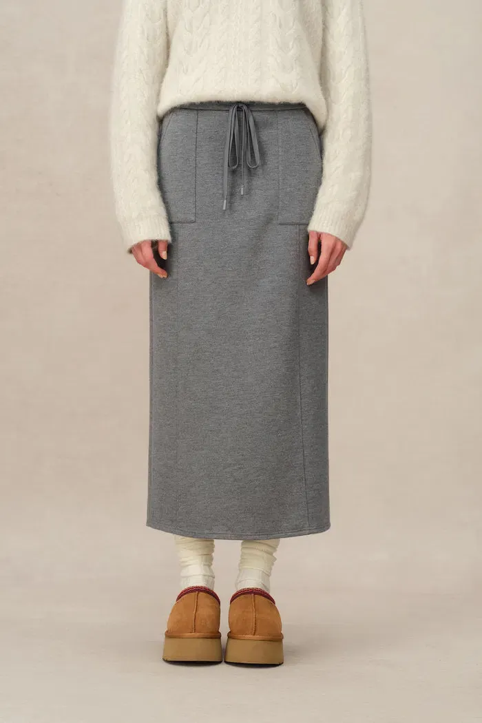 Nicole Sweatpants Skirt in Brushed Cotton Knit