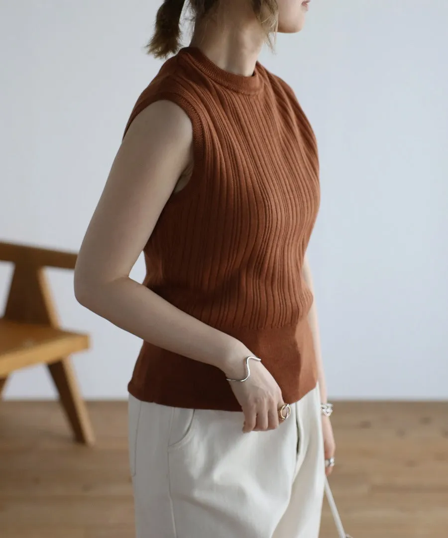 no sleeve summer rib knit