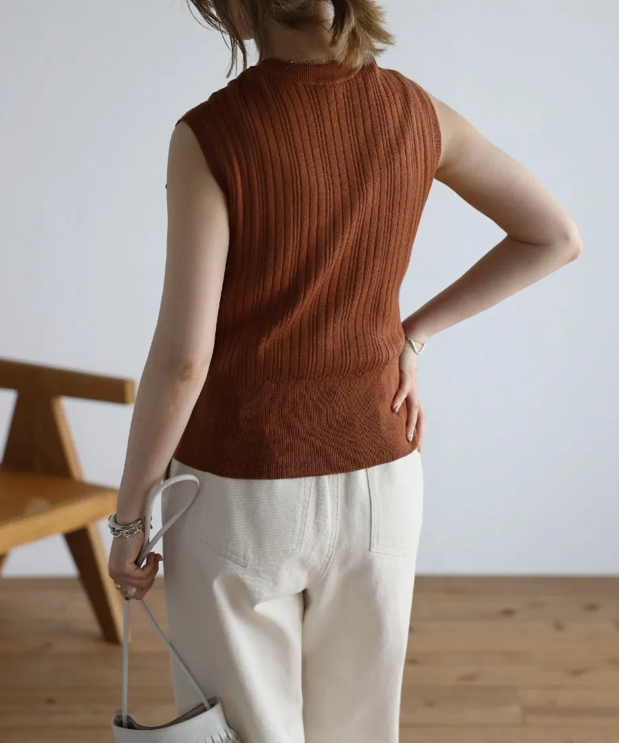 no sleeve summer rib knit