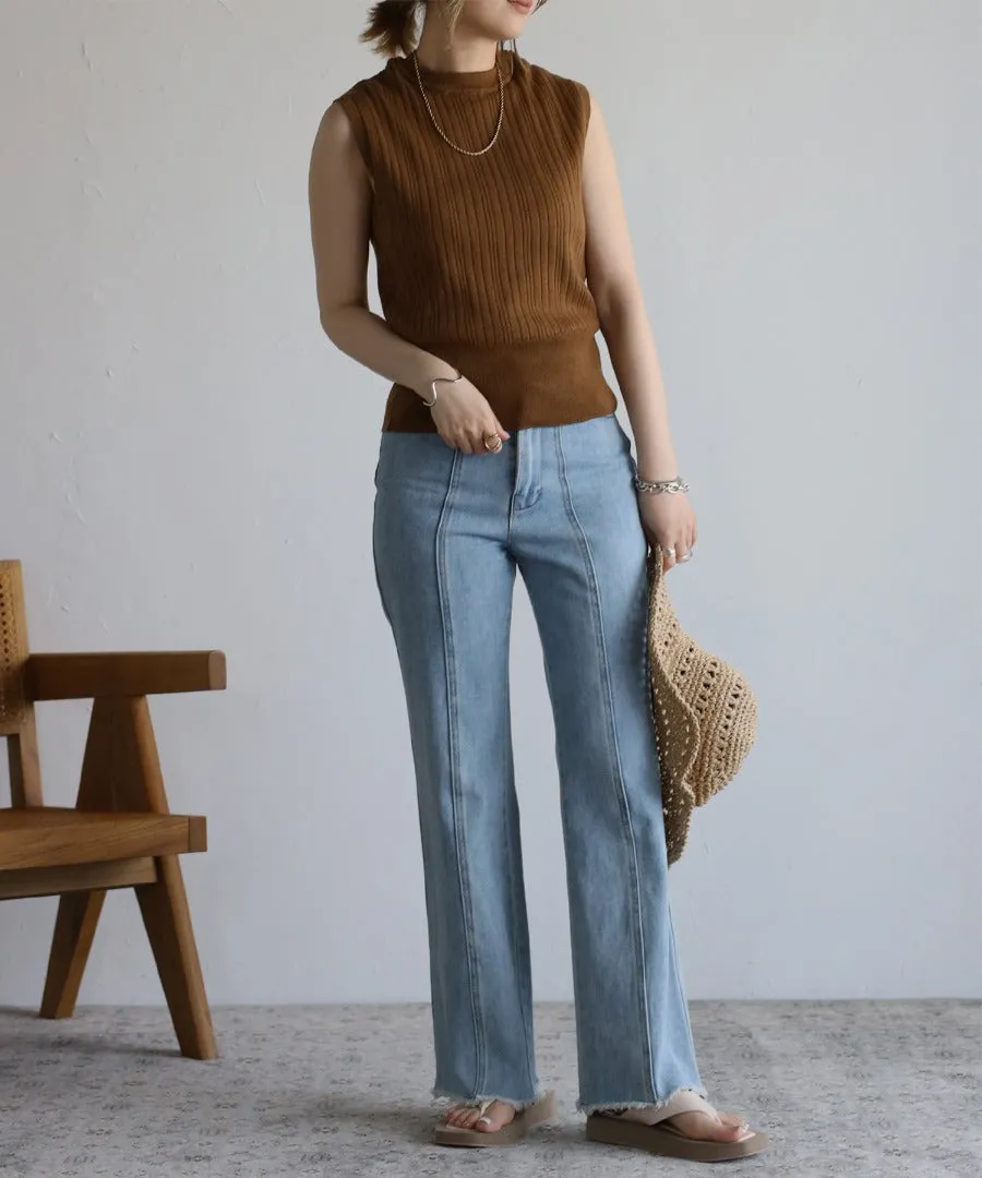 no sleeve summer rib knit