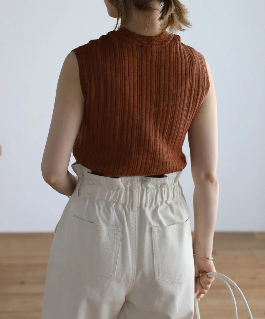 no sleeve summer rib knit