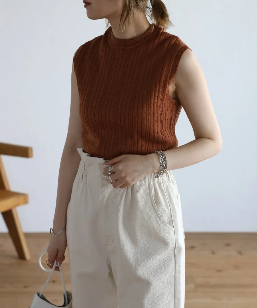no sleeve summer rib knit