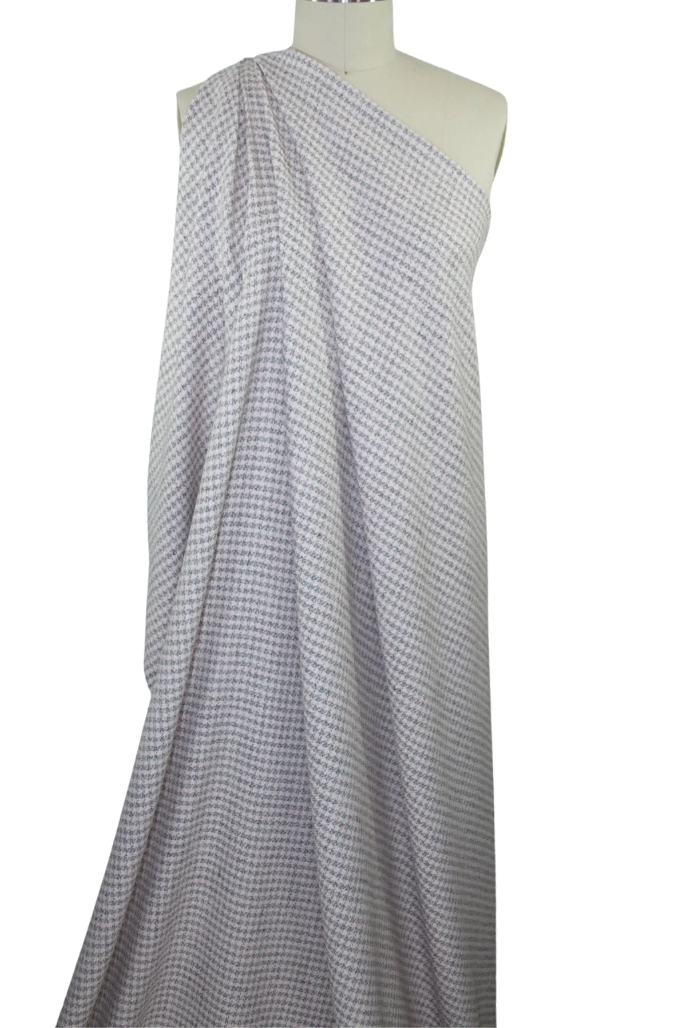 NY Designer Houndstooth Silk-blend Bouclé - Pink/Gray