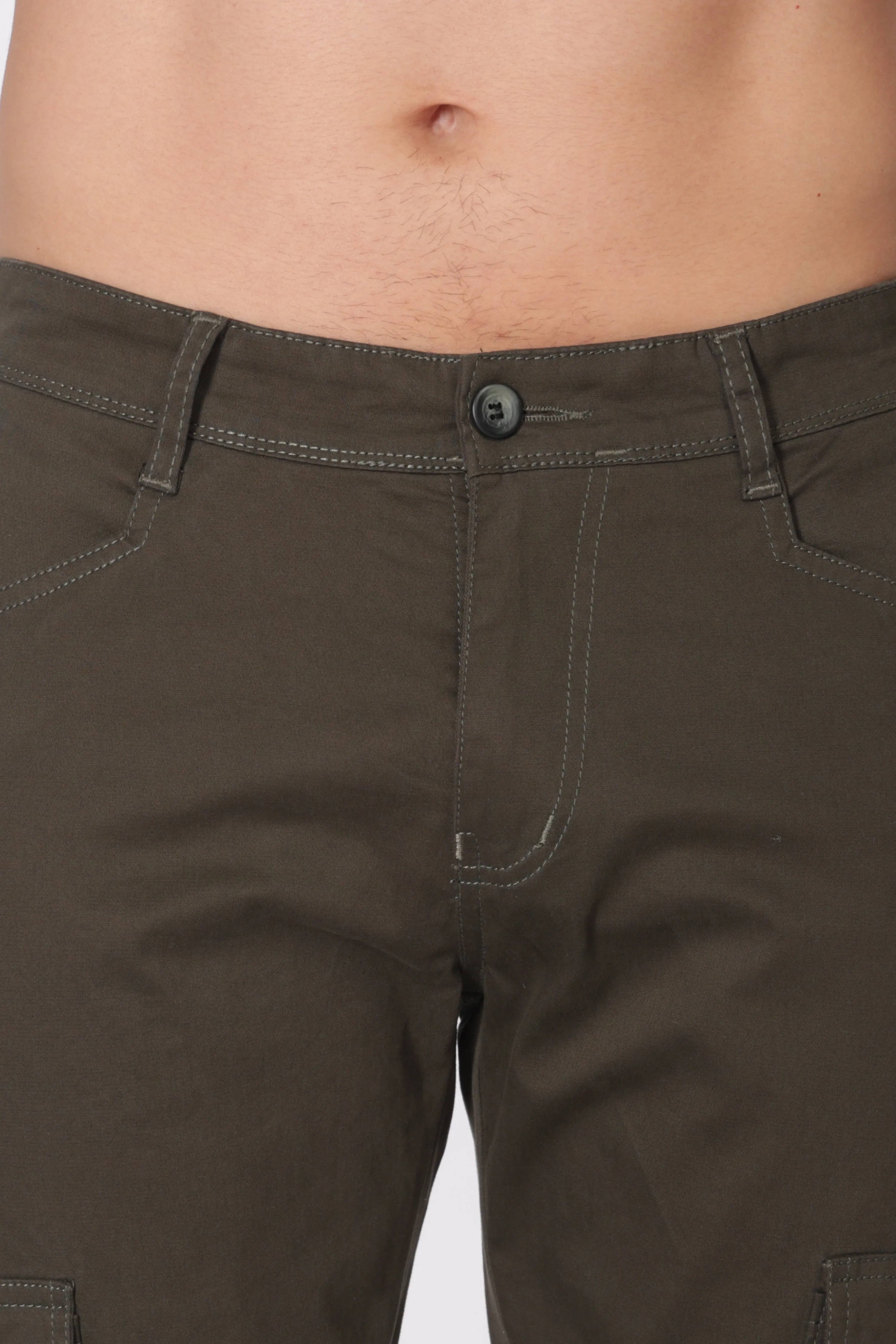 Olive Green Comfort Fit Cargo Pants