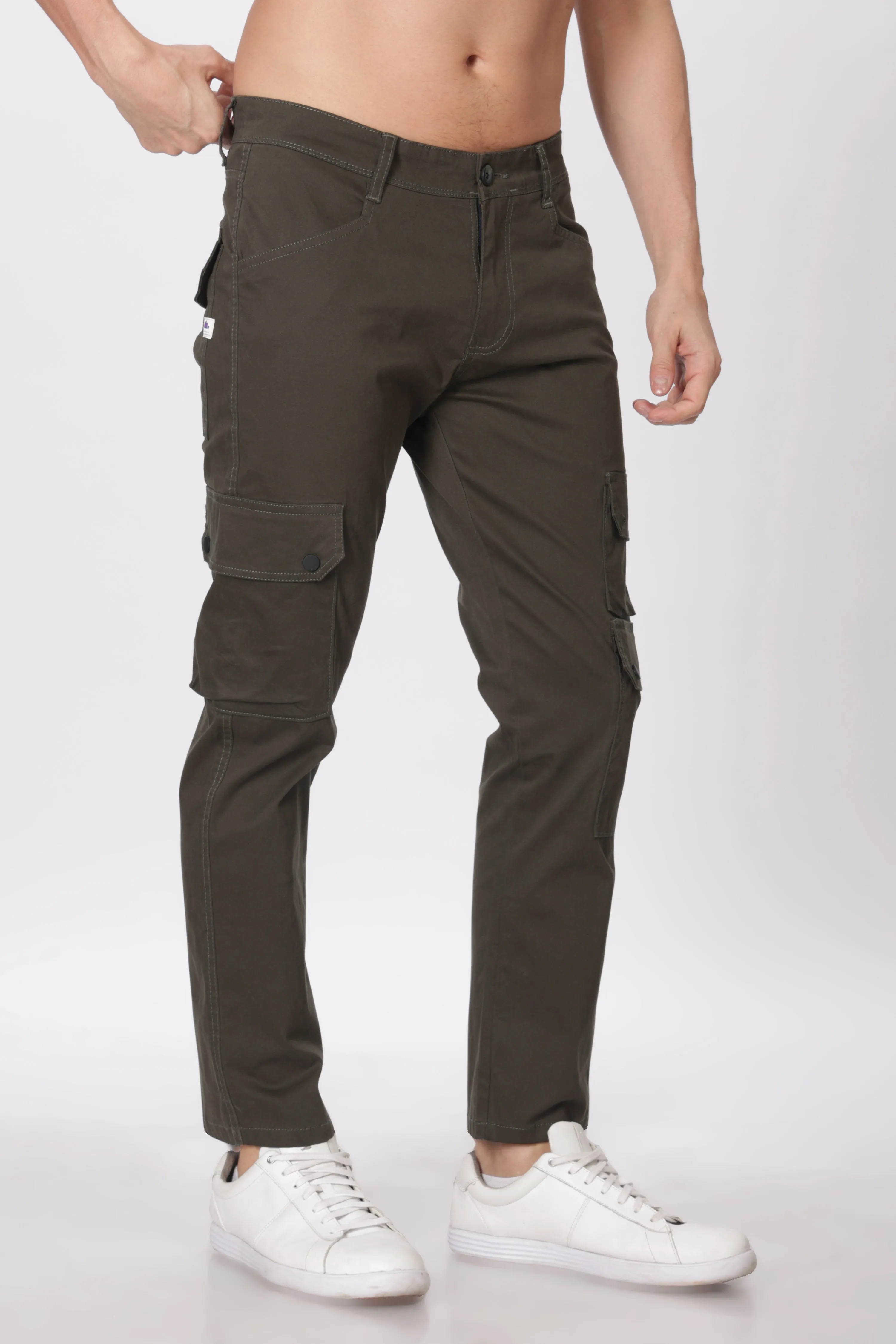Olive Green Comfort Fit Cargo Pants