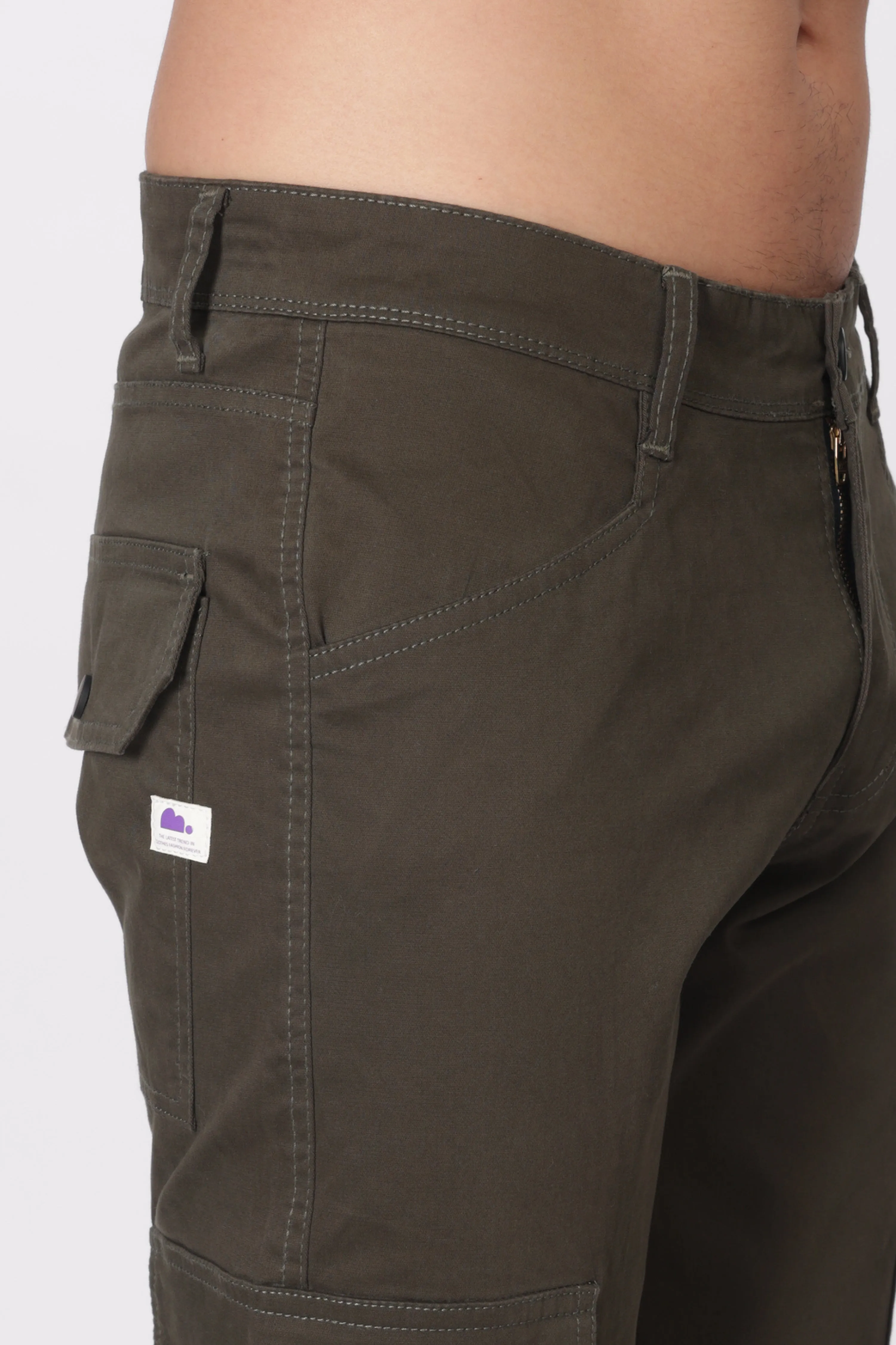 Olive Green Comfort Fit Cargo Pants