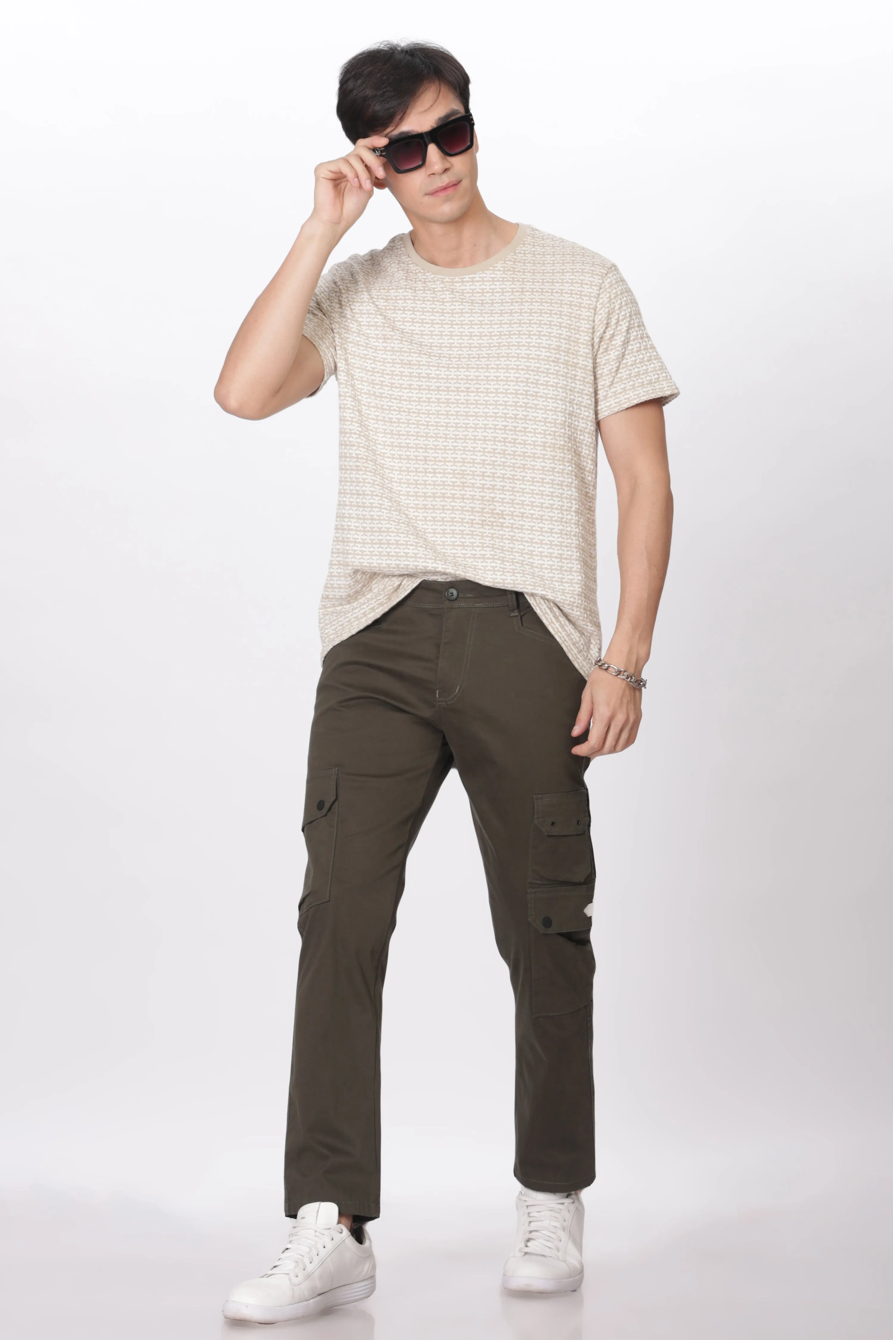 Olive Green Comfort Fit Cargo Pants