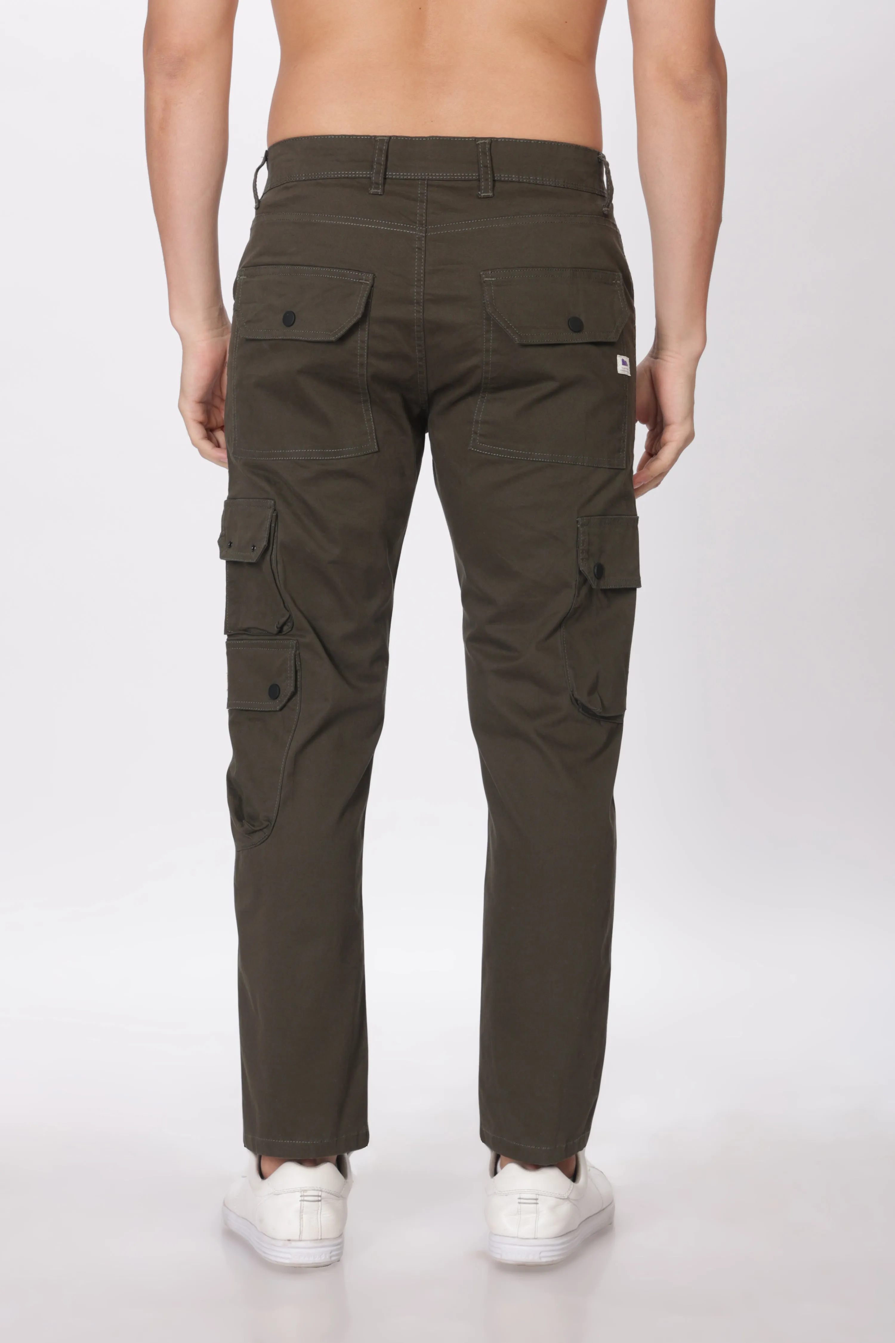 Olive Green Comfort Fit Cargo Pants