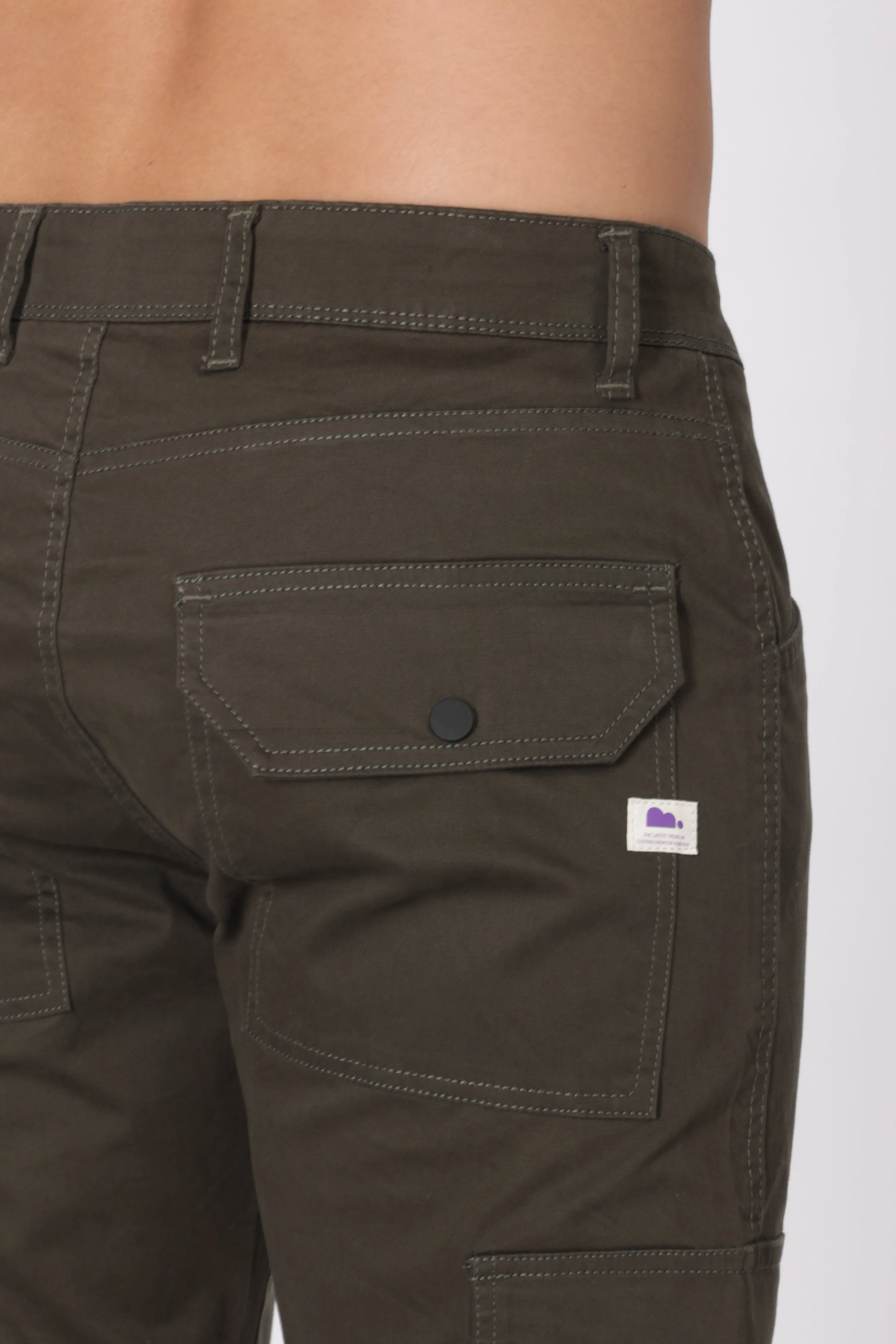 Olive Green Comfort Fit Cargo Pants