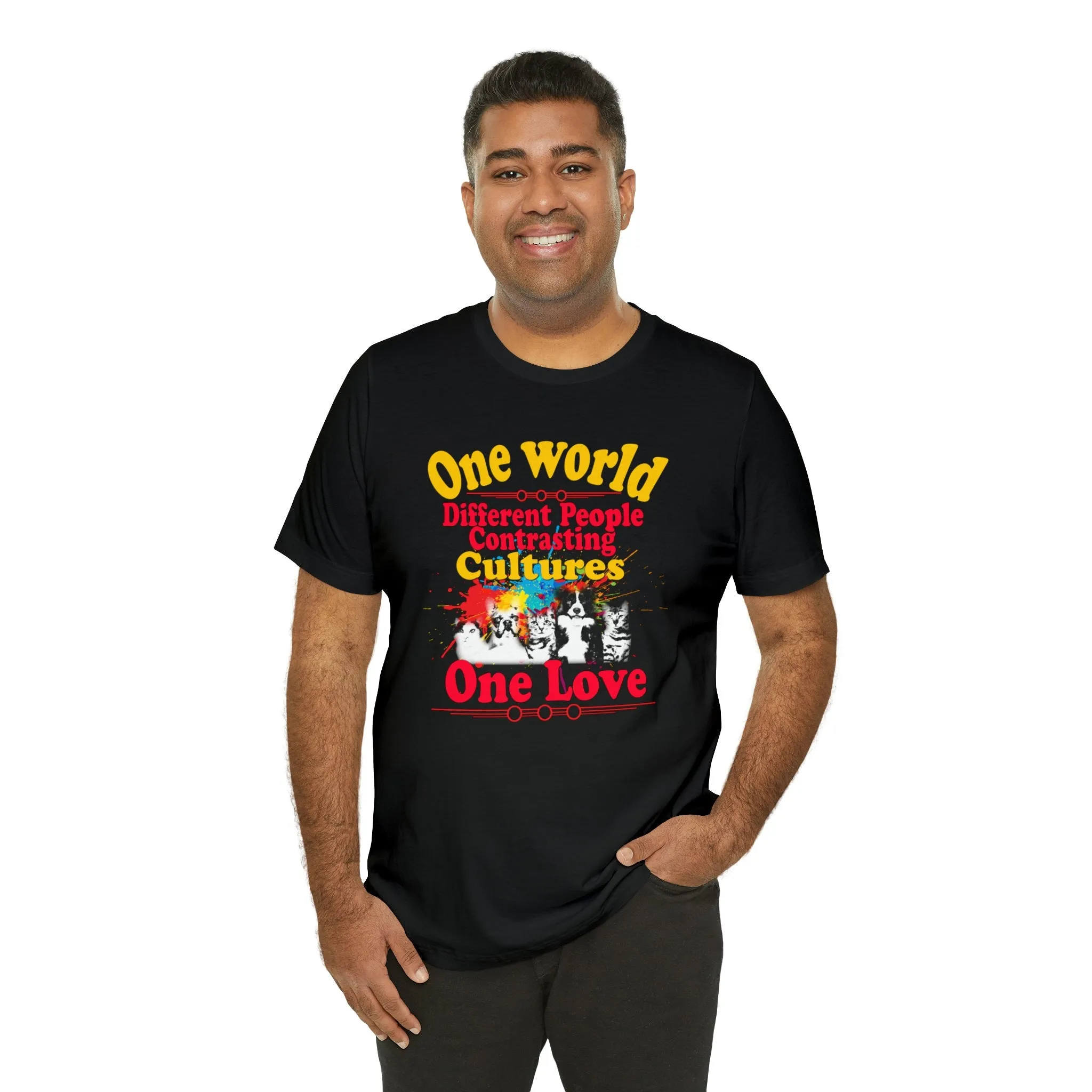One World T-shirt | Different Cultures | One Love | Different People | Designer Shirts | T-shirt design