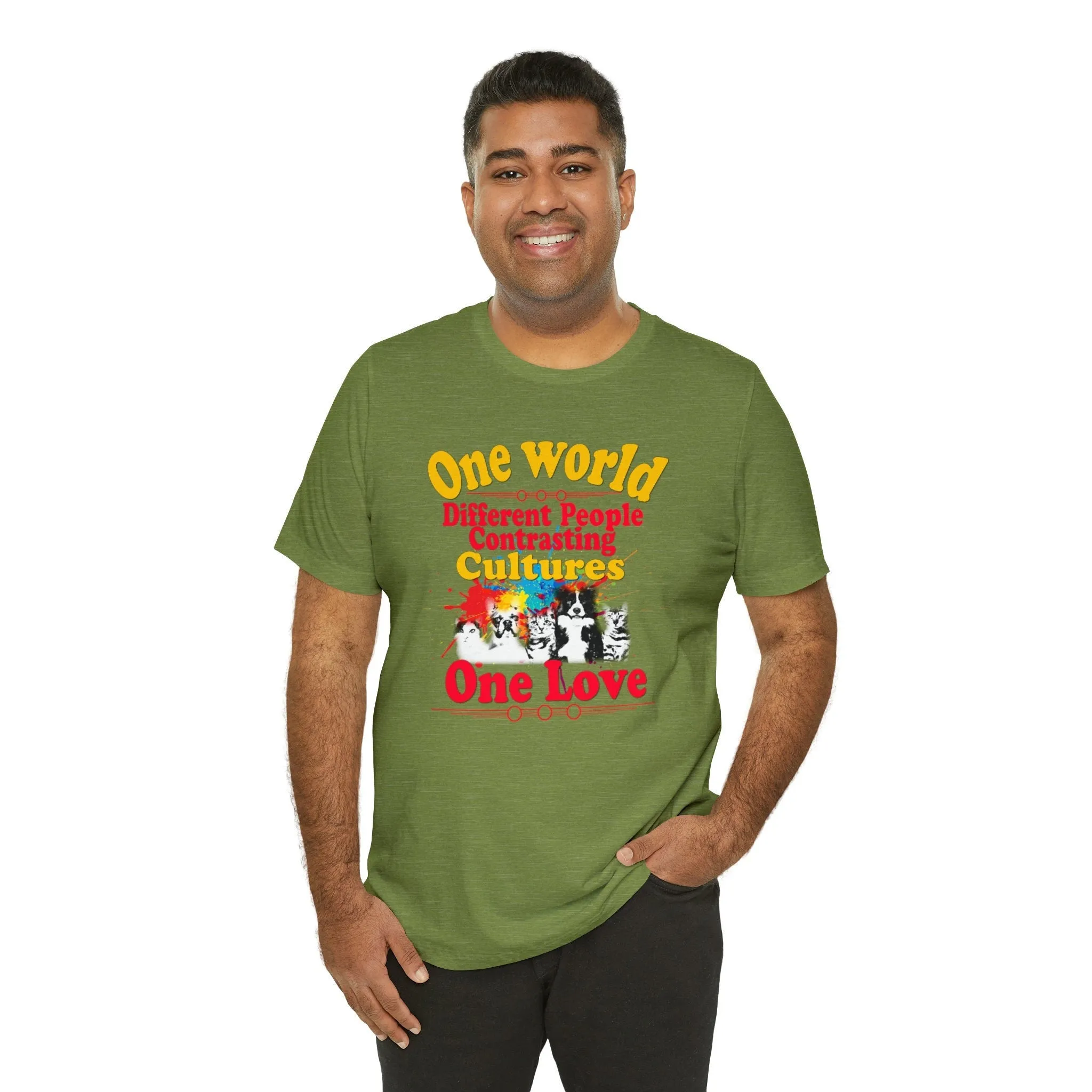 One World T-shirt | Different Cultures | One Love | Different People | Designer Shirts | T-shirt design
