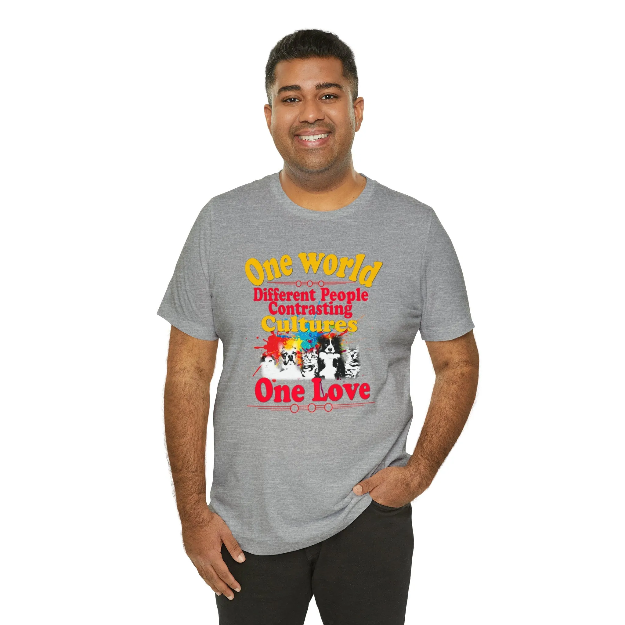 One World T-shirt | Different Cultures | One Love | Different People | Designer Shirts | T-shirt design