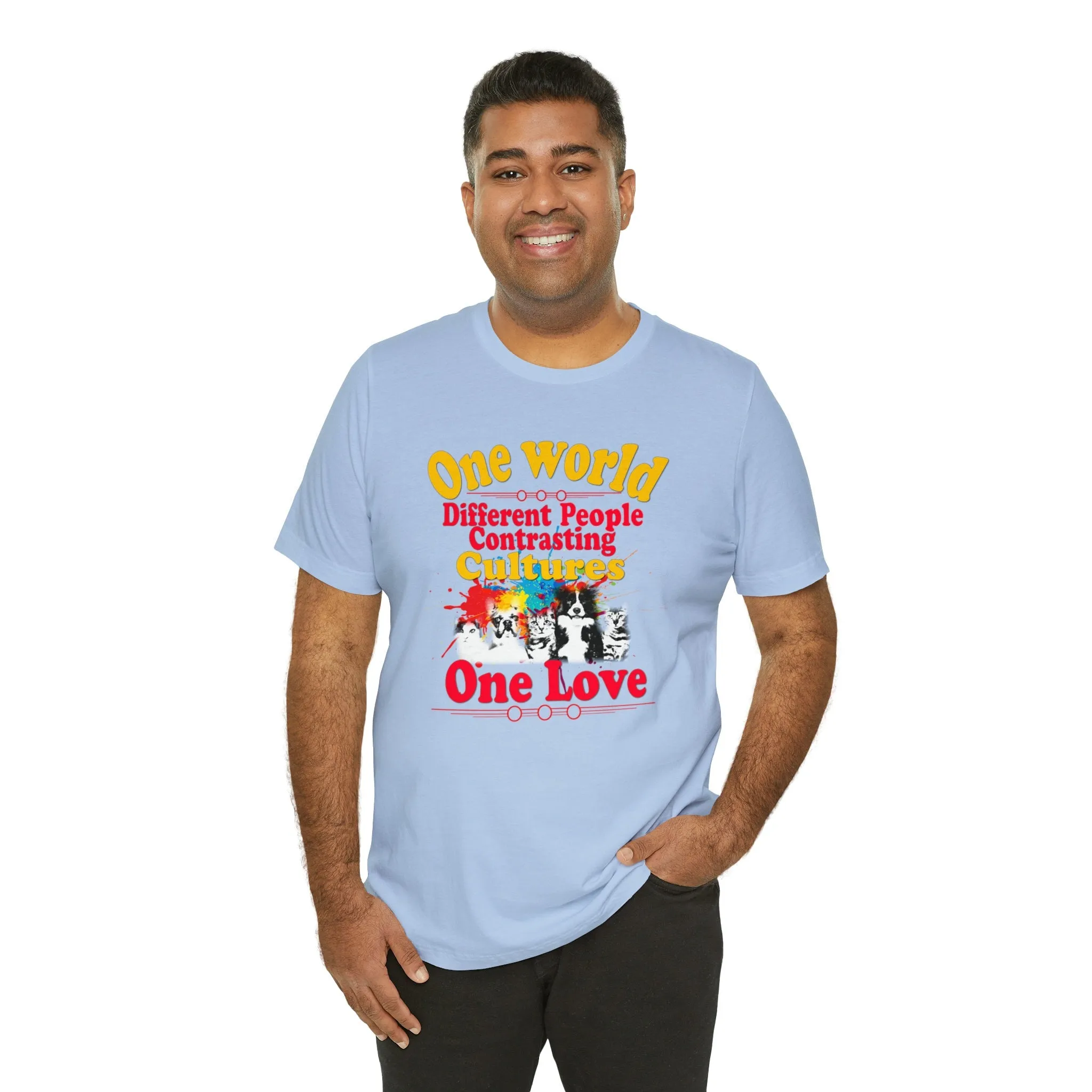 One World T-shirt | Different Cultures | One Love | Different People | Designer Shirts | T-shirt design