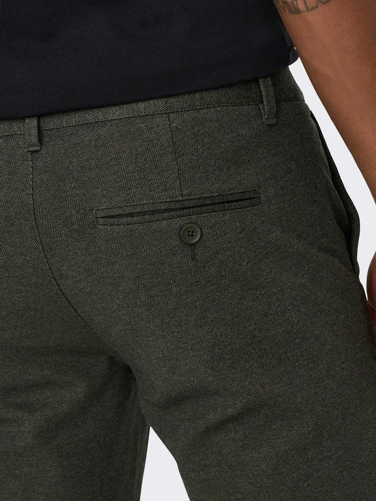 Only & Sons Mark - sildebensmønstrede Comfort pants