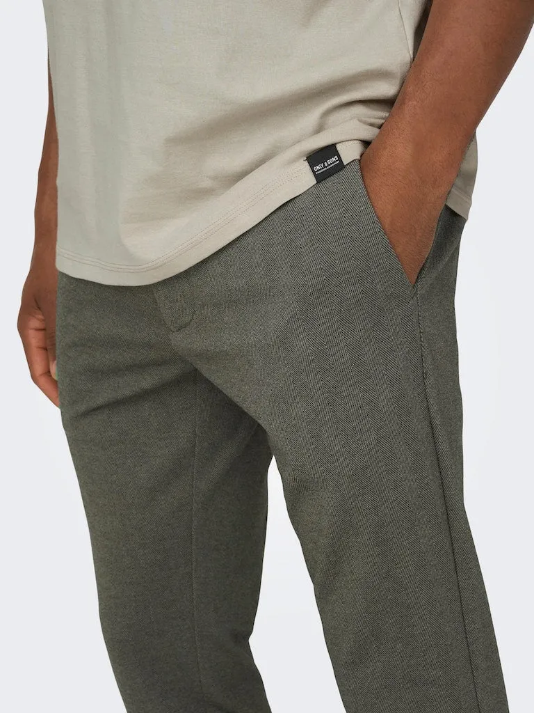 Only & Sons Mark - sildebensmønstrede Comfort pants