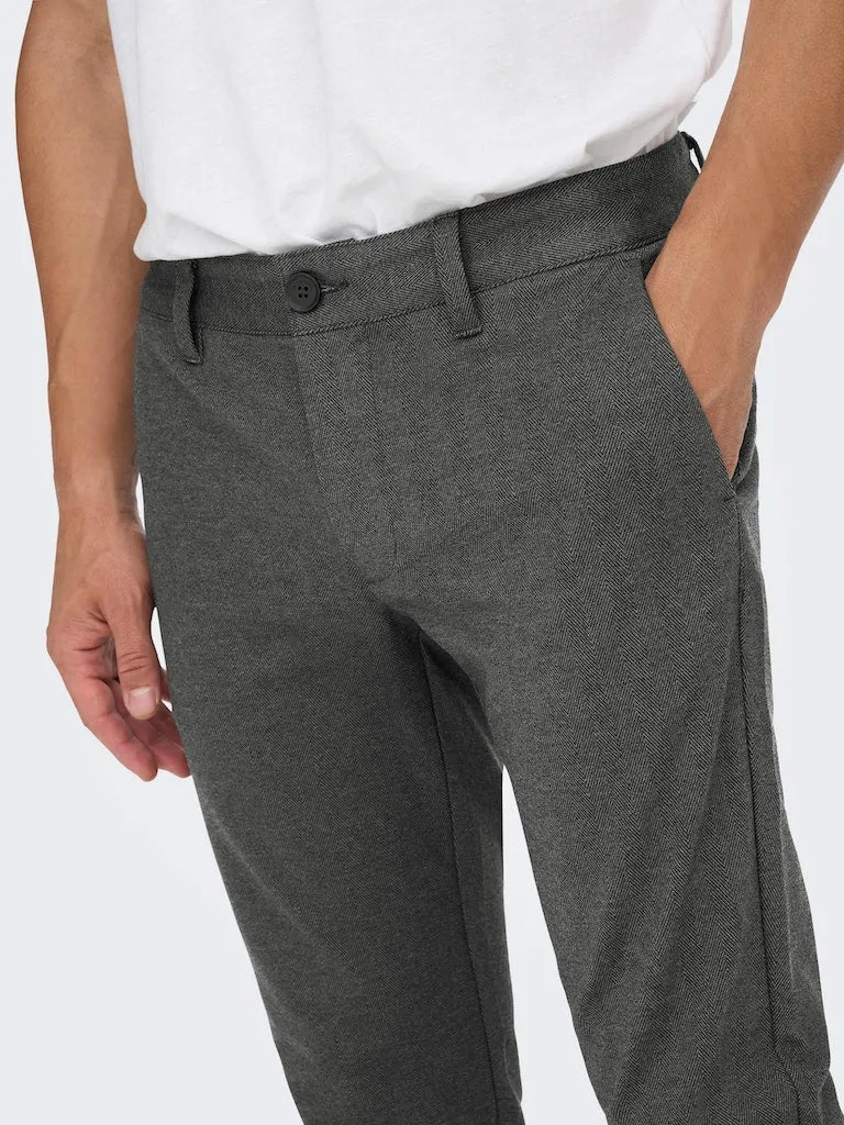 Only & Sons Mark - sildebensmønstrede Comfort pants