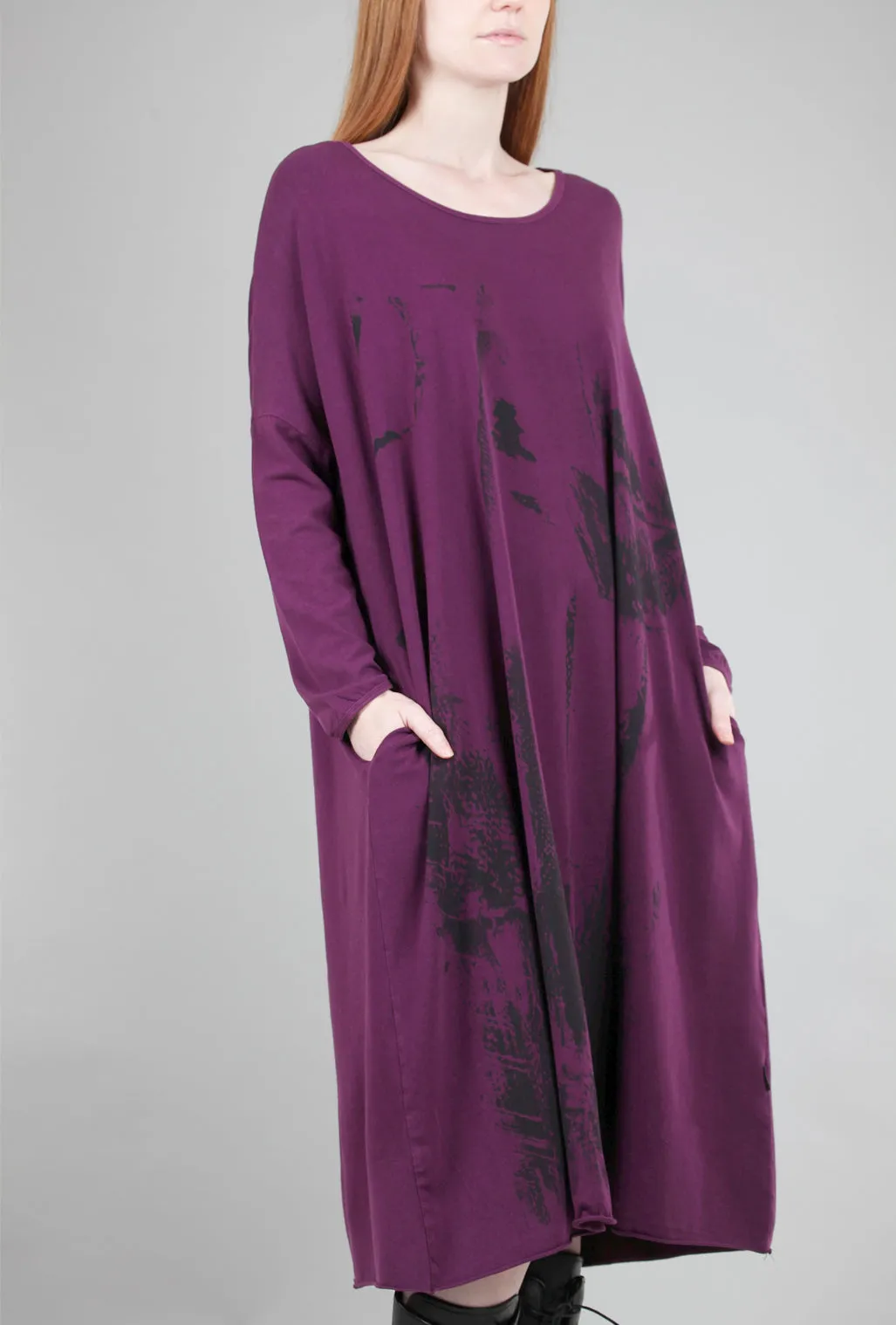 Oversized Cosmos Dress, Aubergine