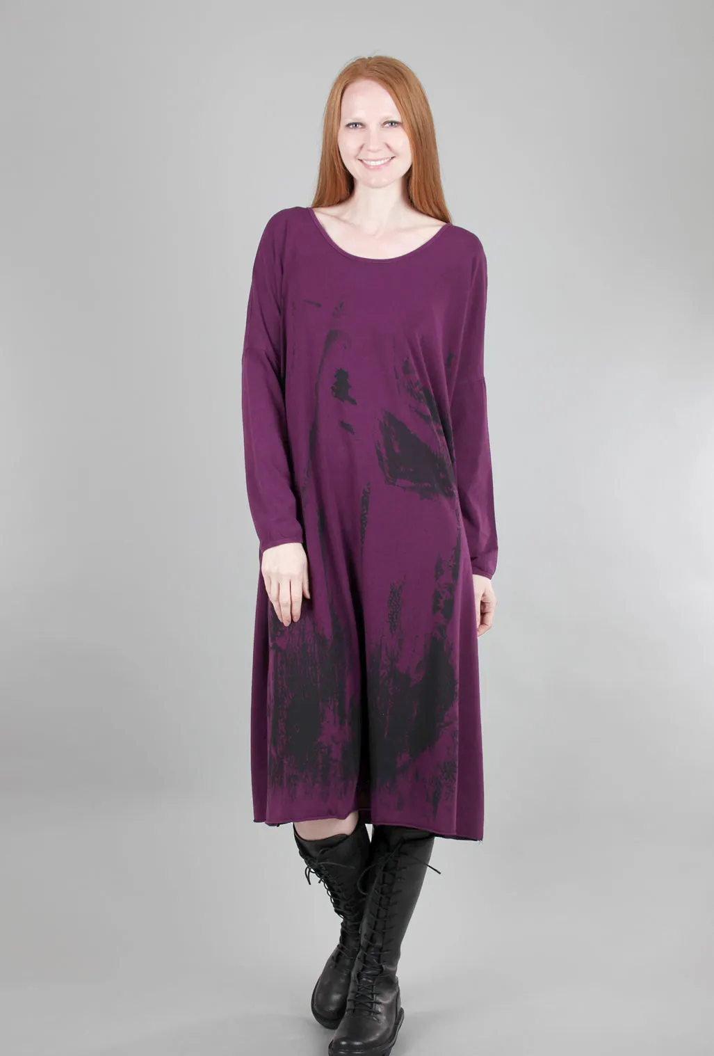 Oversized Cosmos Dress, Aubergine