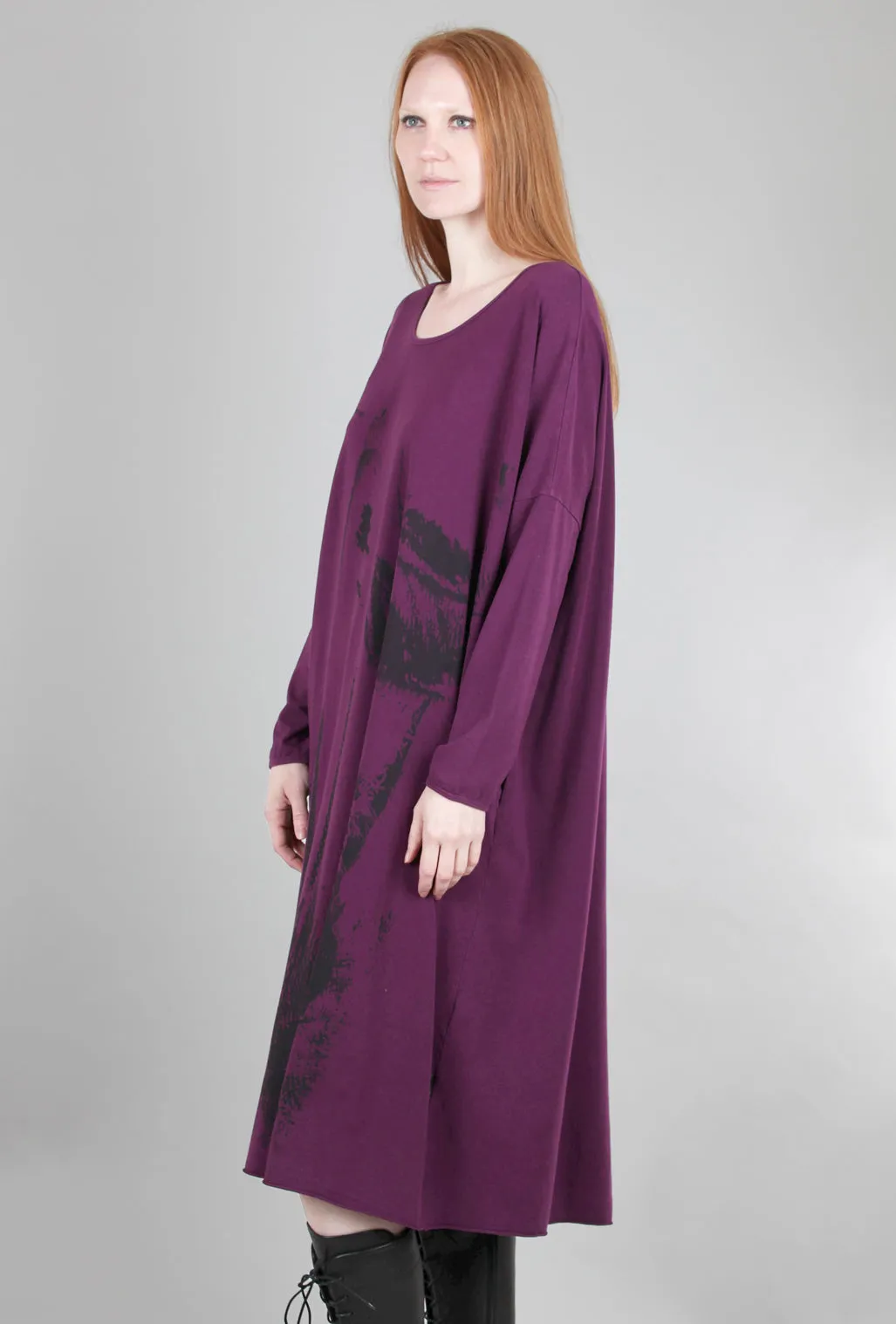 Oversized Cosmos Dress, Aubergine