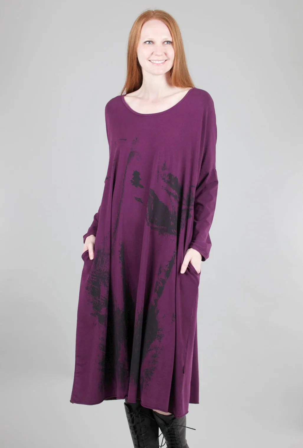 Oversized Cosmos Dress, Aubergine