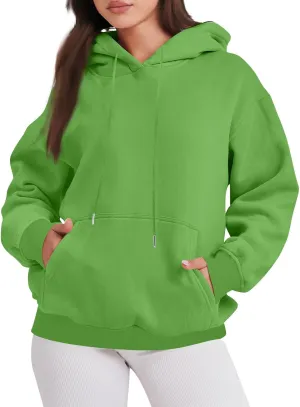Oversized Hoodies for Women Loose Long Sleeve Crew Neck Sweatshirts Hooded Classic Solid Pullover with Pockets