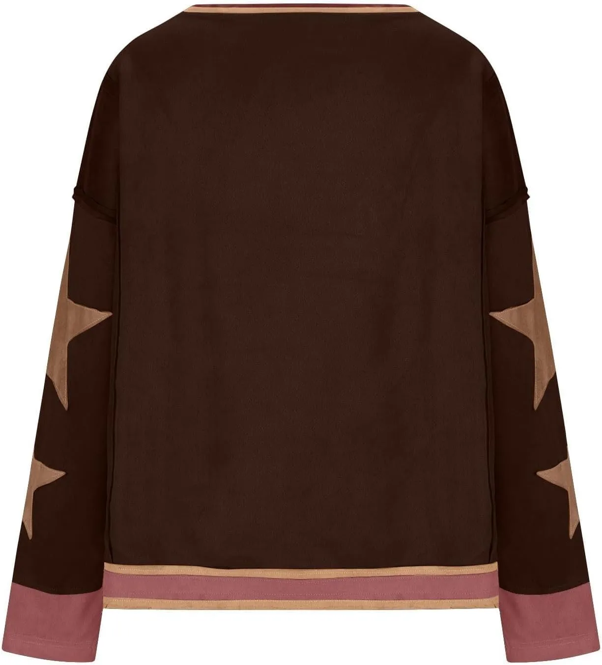 Oversized Sweatshirt for Women Lightweight Long Sleeve Crewneck Hoodies Star Tee Shirts 2024 Fall Pullover Clothes