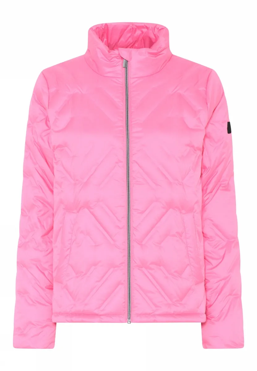 Pink Puffer Jacket with Quilted Design