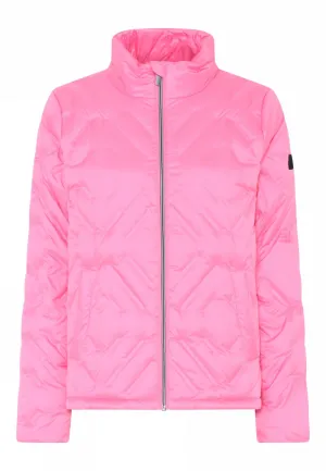 Pink Puffer Jacket with Quilted Design