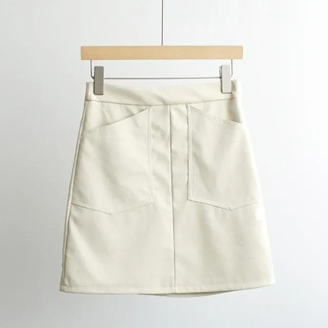Pocket Stitching Mini Skirt
