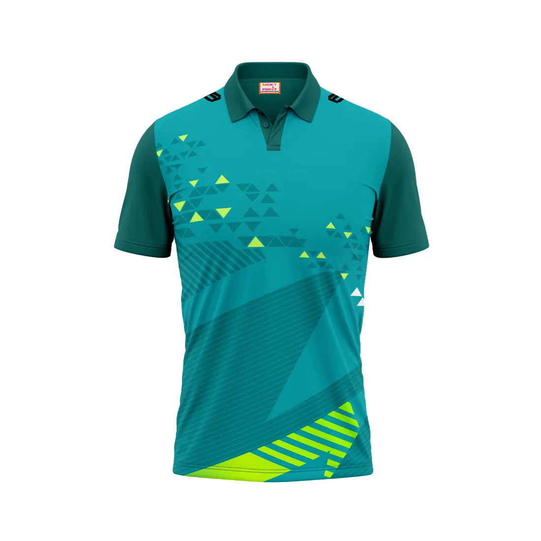 Polo Neck Printed Jersey Green NP0074