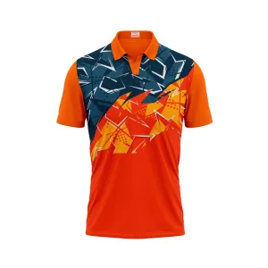 Polo Neck Printed Jersey Orange Design 7