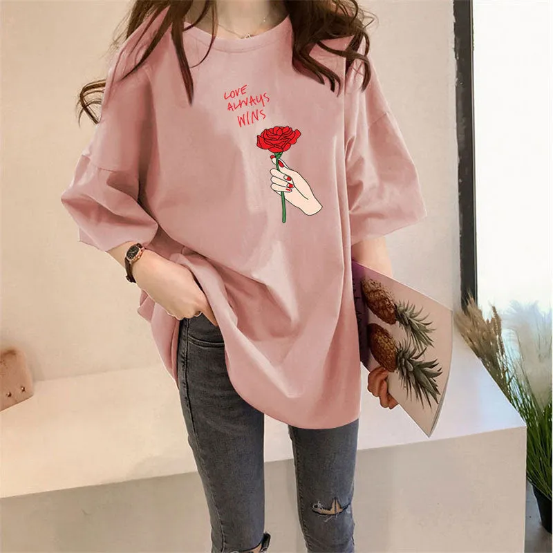 Popular Korean Summer Short Sleeve T-Shirt Women Tops Trendy Plus Size Matching T-Shirt