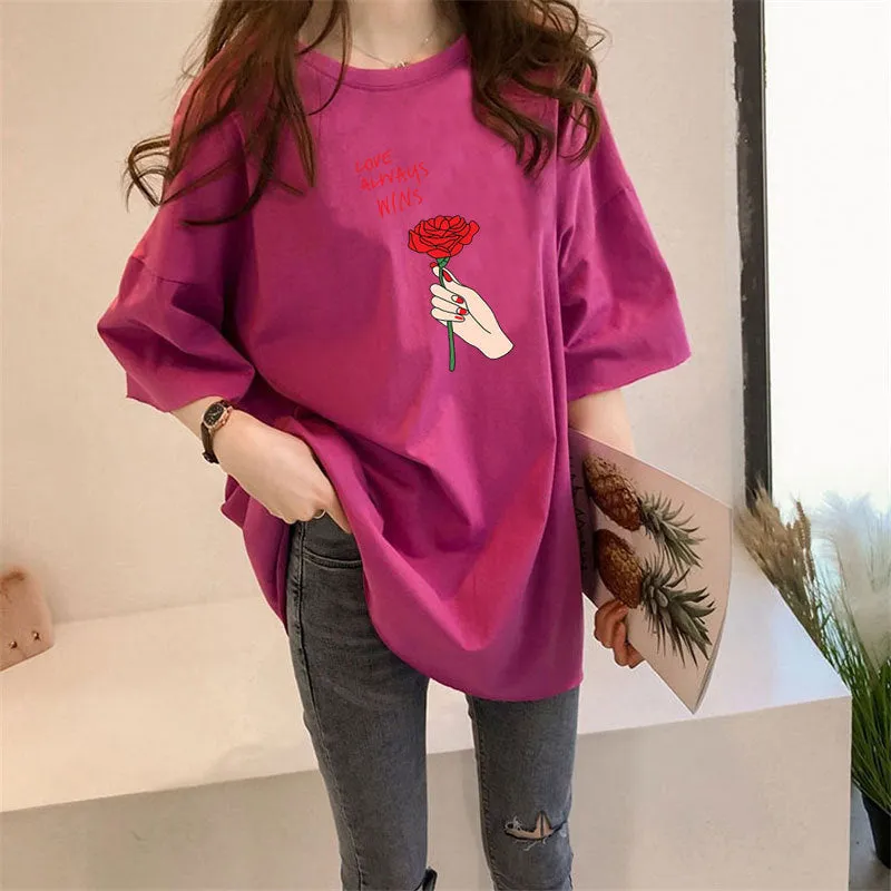 Popular Korean Summer Short Sleeve T-Shirt Women Tops Trendy Plus Size Matching T-Shirt