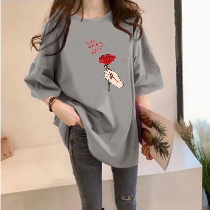 Popular Korean Summer Short Sleeve T-Shirt Women Tops Trendy Plus Size Matching T-Shirt