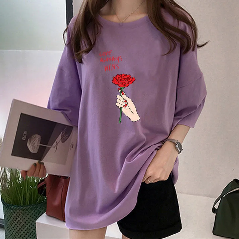 Popular Korean Summer Short Sleeve T-Shirt Women Tops Trendy Plus Size Matching T-Shirt