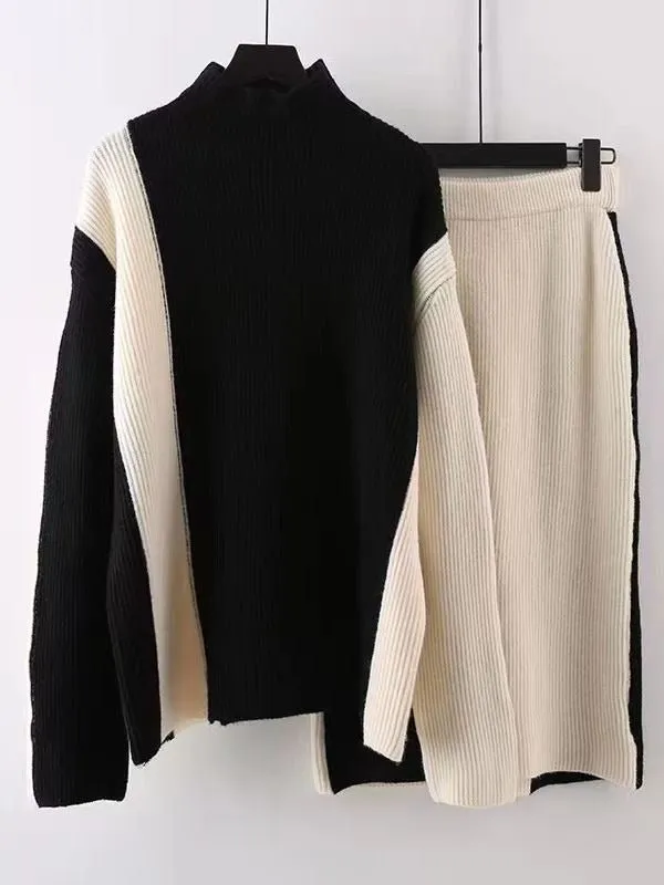 Pre Order:  Two-Piece Sweater and Skirt Knit Set