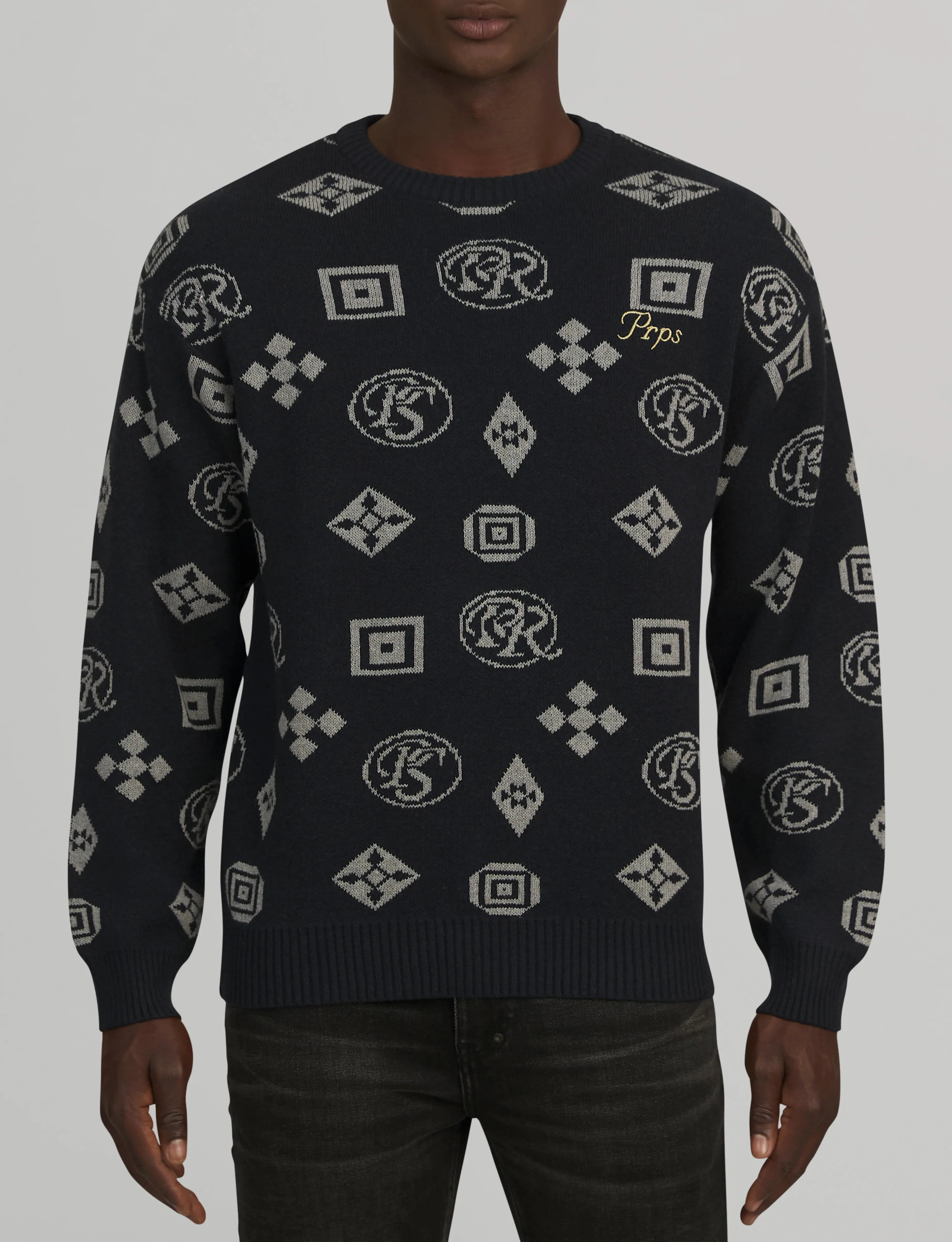 PRPS Navy Blue Silverton Crewneck Sweater