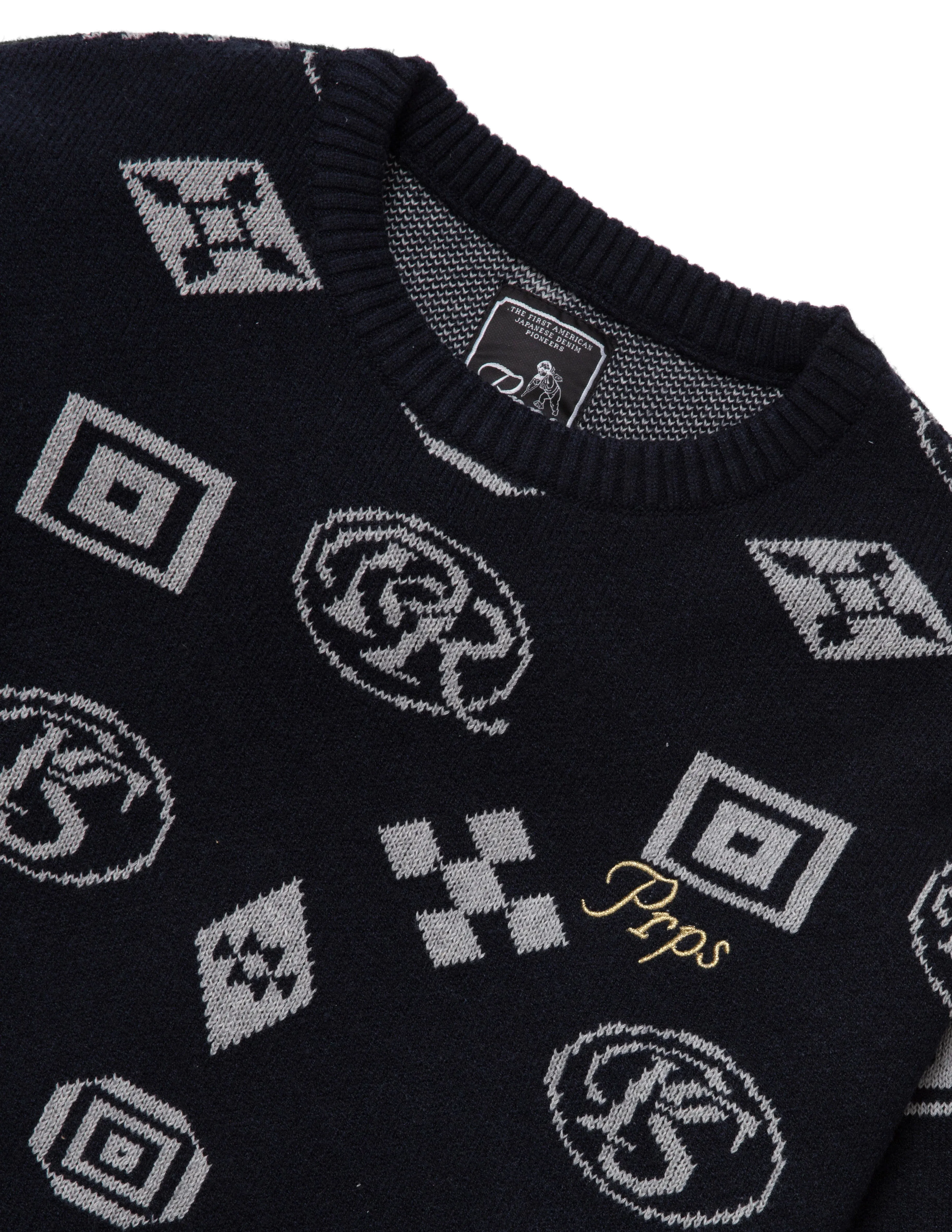 PRPS Navy Blue Silverton Crewneck Sweater