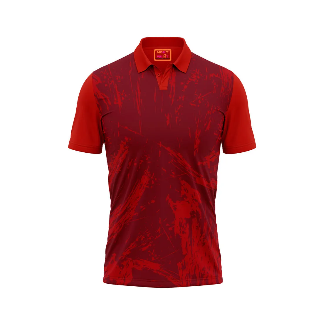 Red Polo Neck Half Sleeve T Shirt Nextprint N181